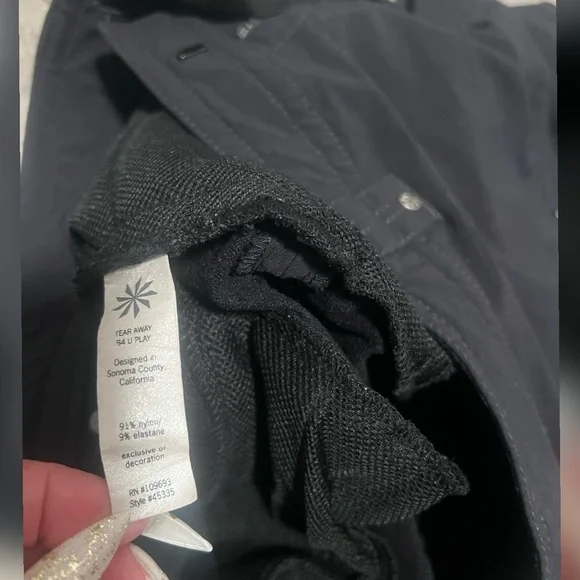Athleta Tear Away B4 U Play Hiking Fleece Lined Black Skirt Size 8 - Picture 3 of 4